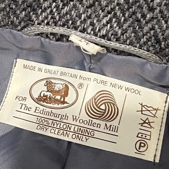 The Edinsburgh Woollen Mill Pure New Wool Gray Blazer Jacket & Skirt Set Size 10 - Picture 7 of 8